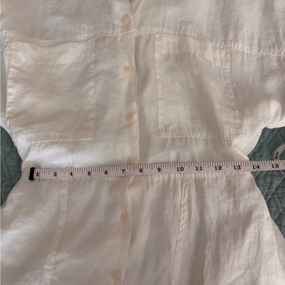 Zara White Button-Front Linen Dress - Picture 4 of 6